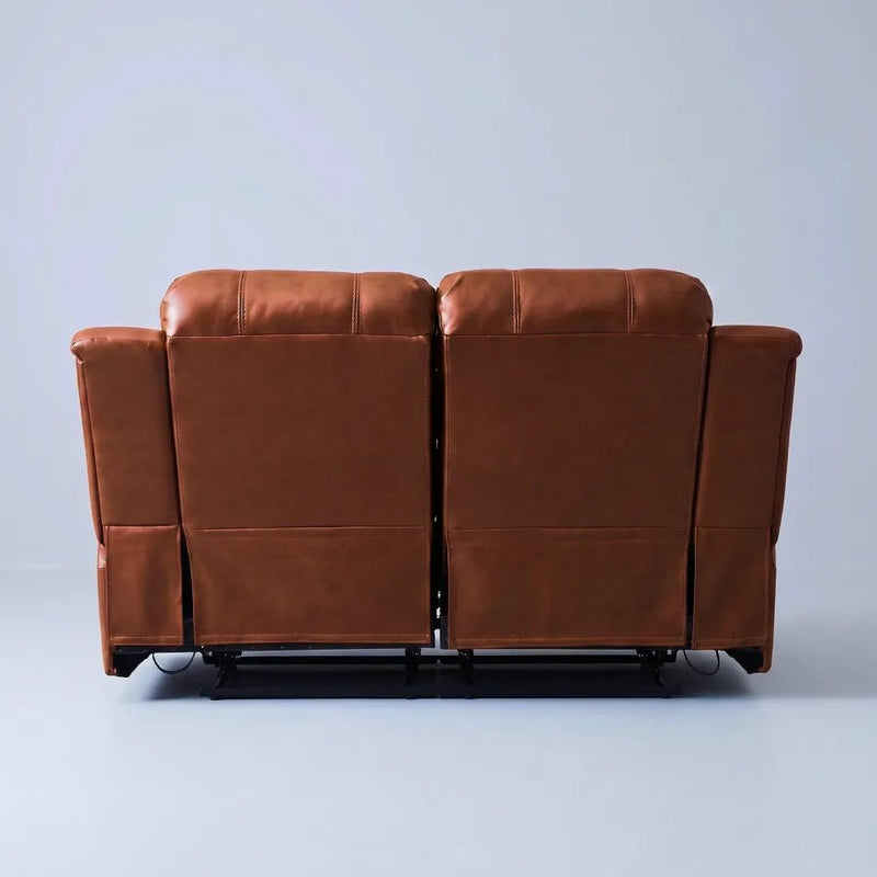 Valencia Tan Leather 2 Seater Manual Recliner Sofa - view 7 - Furniture Instore