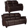 Valerie Brown Leather Modern 3+2 Seater Sofa Set
