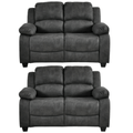 Valerie Charcoal Fabric 2+2 Seater Sofa Set