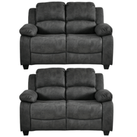 Valerie Charcoal Fabric 2+2 Seater Sofa Set