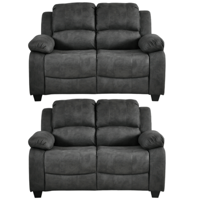 Valerie Charcoal Fabric 2+2 Seater Sofa Set