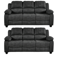 Valerie Charcoal Fabric 3+3 Seater Sofa Set