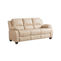 Valerie Cream Leather 3 Seater Sofa