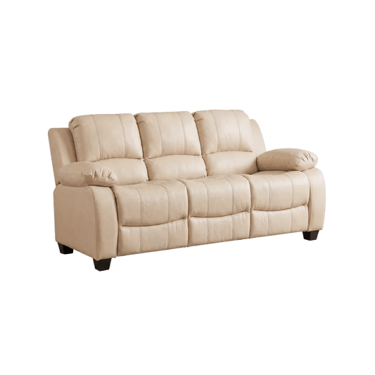 Valerie Cream Leather 3 Seater Sofa - Furniture Instore