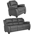 Valerie Grey Leather 3+1 Seater Sofa Set