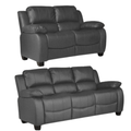 Valerie Grey Leather 3+2 Seater Sofa Set