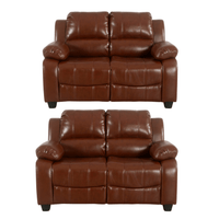 Valerie Tan Leather Modern 2+2 Seater Sofa Set