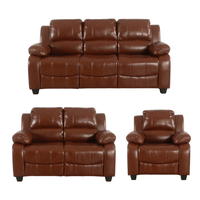 Valerie Tan Leather Modern 3+2+1 Seater Sofa Set