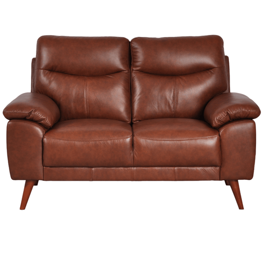 Vantage Tan 2-Seater Sofa, front-facing on white background, modern design, stylish and comfortable