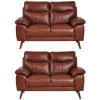 Vantage Genuine Leather Tan 2+2 Seater Sofa Set
