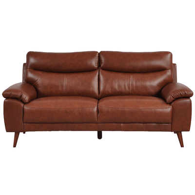 Vantage Genuine Leather Tan 3 Seater Sofa