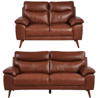 Vantage Genuine Leather Tan 3+2 Seater Sofa Set
