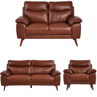 Vantage Genuine Leather Tan 3+2+1 Seater Sofa Set