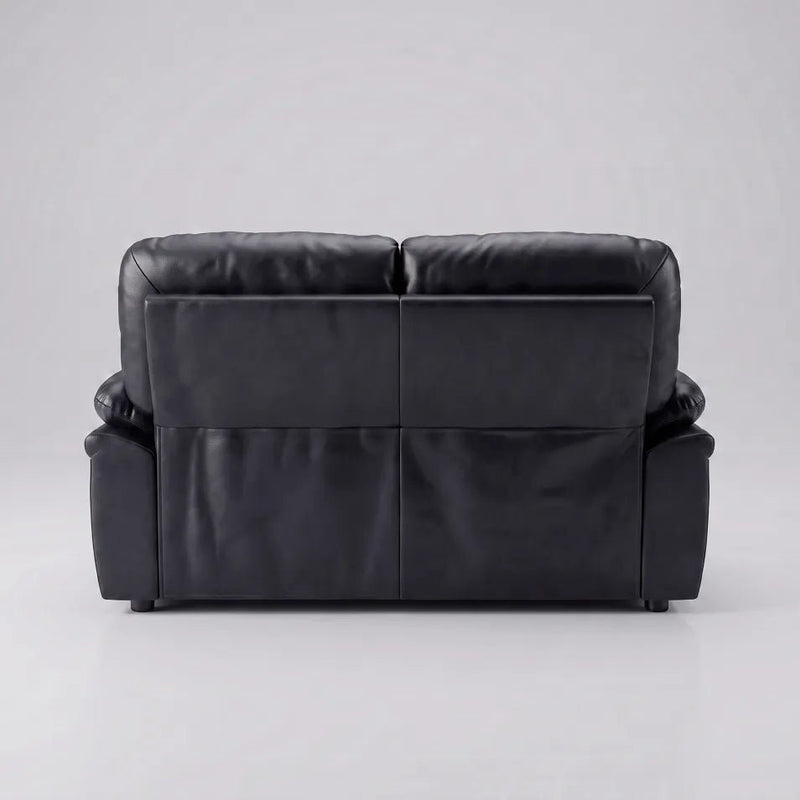 Verona Black Leather 2 Seater Sofa - Furniture Instore