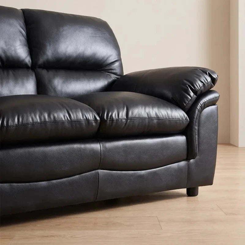 Verona Black Leather 2+1 Seater