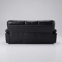 Verona Black Leather 3 Seater Sofa - Furniture Instore