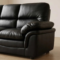 Verona Black Leather 3 Seater Sofa - Furniture Instore