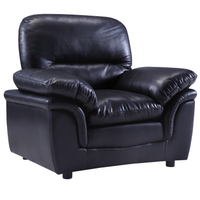 Verona Black Leather Armchair