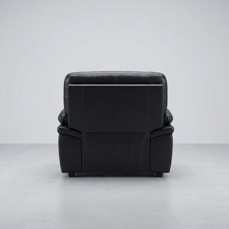 Verona Black Leather Armchair - Furniture Instore