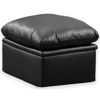 Verona Black Leather Footstool