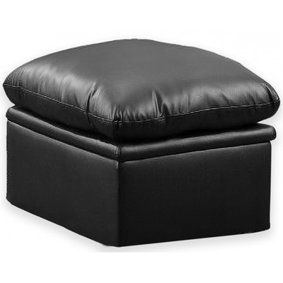 Verona Black Leather Footstool