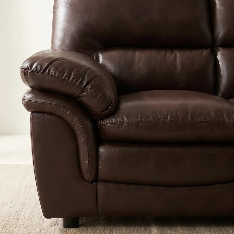 Verona Brown Leather 2 Seater Sofa - Furniture Instore