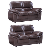 Verona Brown Leather 2+2 Seater Sofa Set