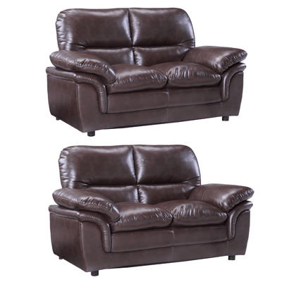 Verona Brown Leather 2+2 Seater Sofa Set