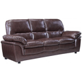 Verona Brown Leather 3 Seater Sofa