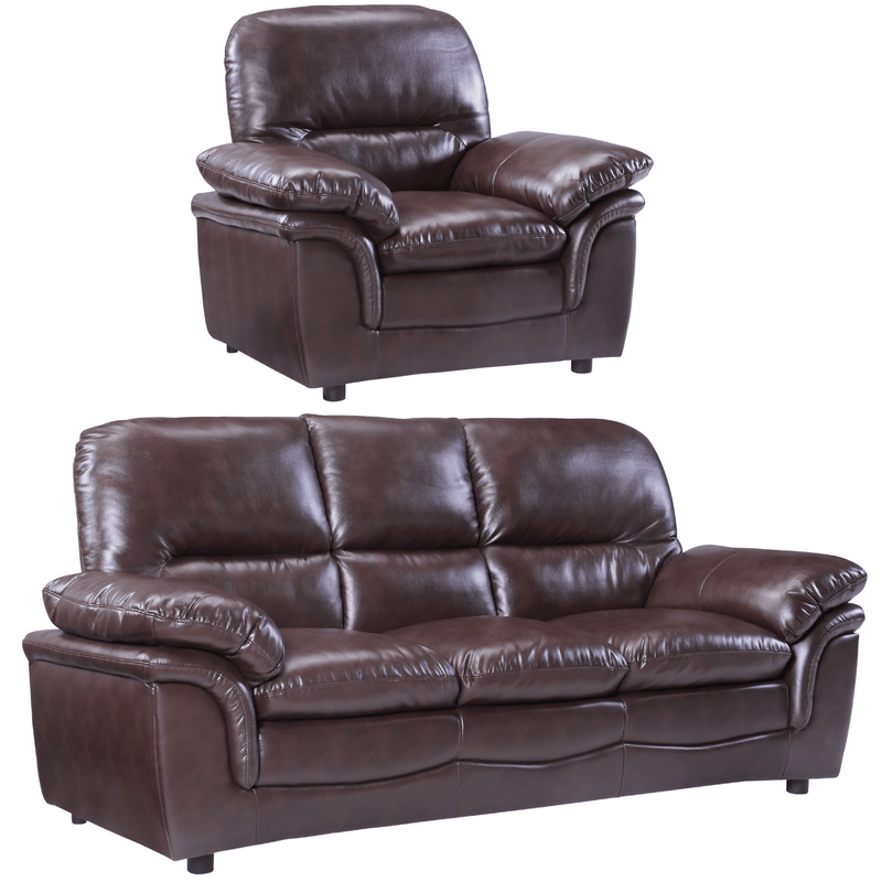 Brown leather recliner chair