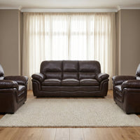 Verona Brown Leather 3+1+1 Seater Sofa Set is a Stylish and Practical - Furniture Instore