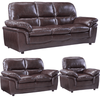 Verona Brown Leather 3+2+1 Seater Sofa Set