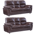 Verona Brown Leather 3+3 Seater Sofa Set