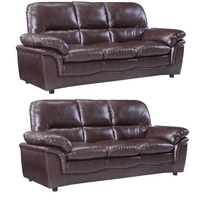 Verona Brown Leather 3+3 Seater Sofa Set