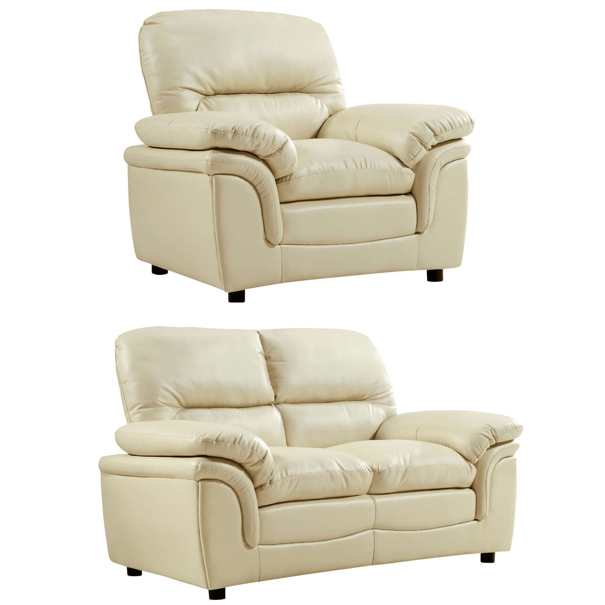 Stylish cream leather sofa set