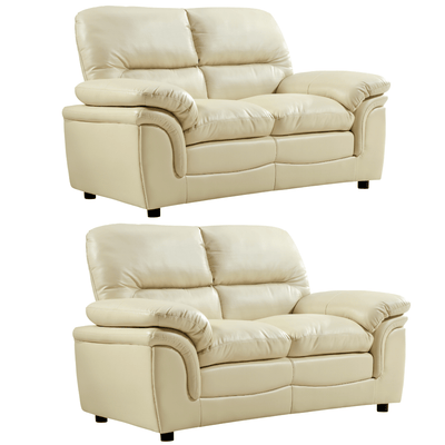 Verona Cream Leather 2+2 Seater Sofa Set