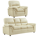 Verona Cream Leather 3+1 Seater Sofa Set