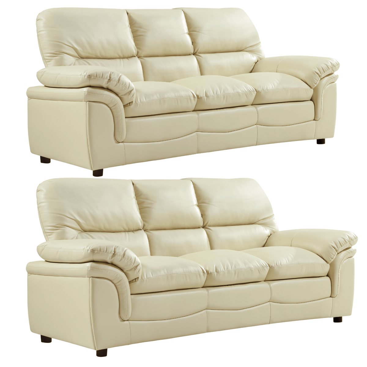 Comfortable cream leather sofas