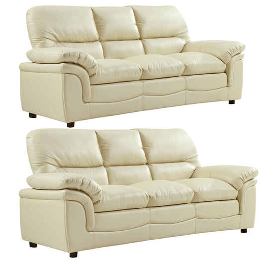 Comfortable cream leather sofas