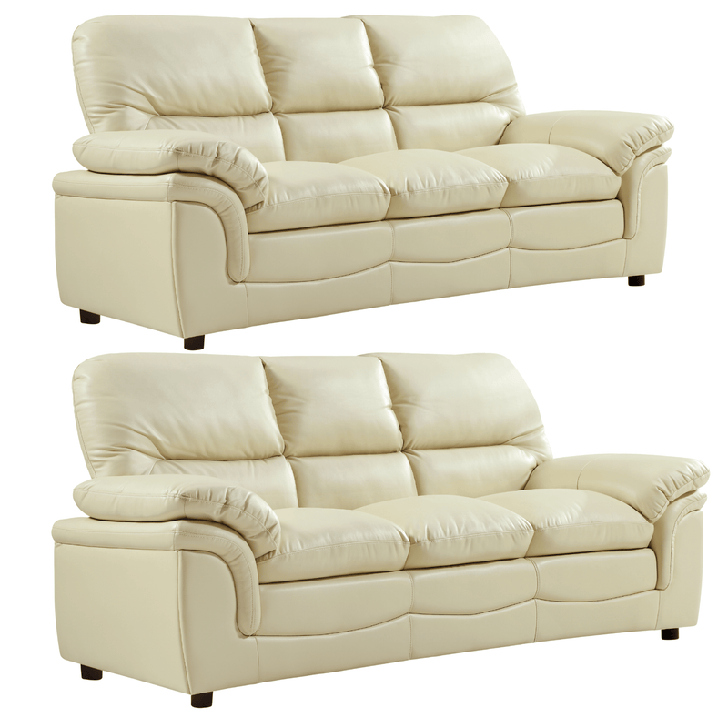 Comfortable cream leather sofas