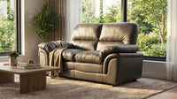Verona Grey Leather 2 Seater Sofa - Furniture Instore