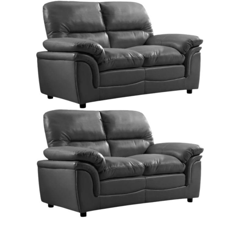 Comfortable grey leather sofas