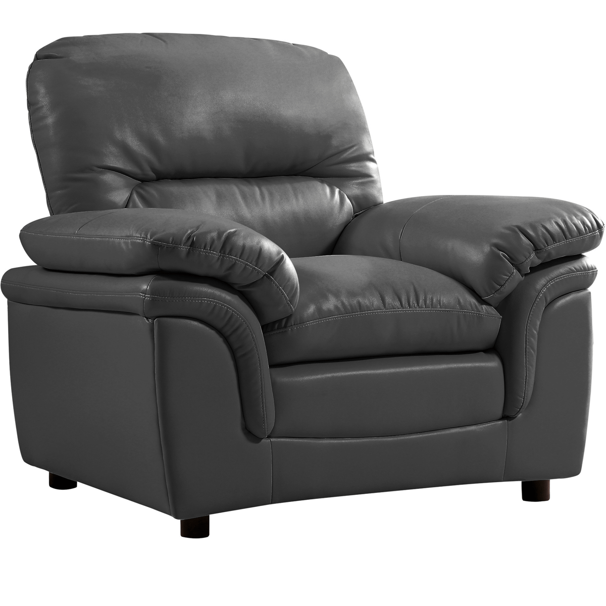 Verona Grey Leather 3+2+1 Seater Sofa Set - Furniture Instore