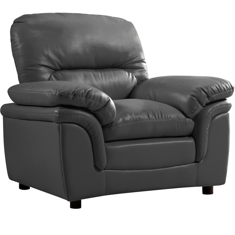 Verona Grey Leather 3+2+1 Seater Sofa Set - Furniture Instore