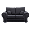 Verona High Back Black Fabric 2 Seater Sofa