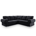 Verona High Back Black Fabric Corner Sofa Bed