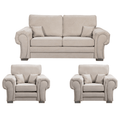 Verona High Back Cream Fabric 2+1+1 Seater Sofa Set