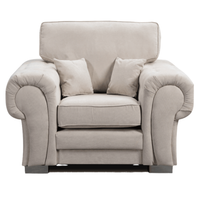 Verona High Back Cream Fabric Armchair