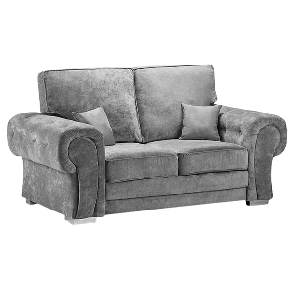 Verona High Back Grey Fabric 2 Seater Sofa