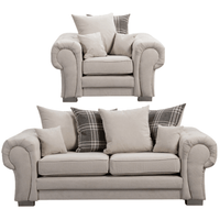 Verona Scatter Back Cream Fabric 3+1 Seater Sofa Set